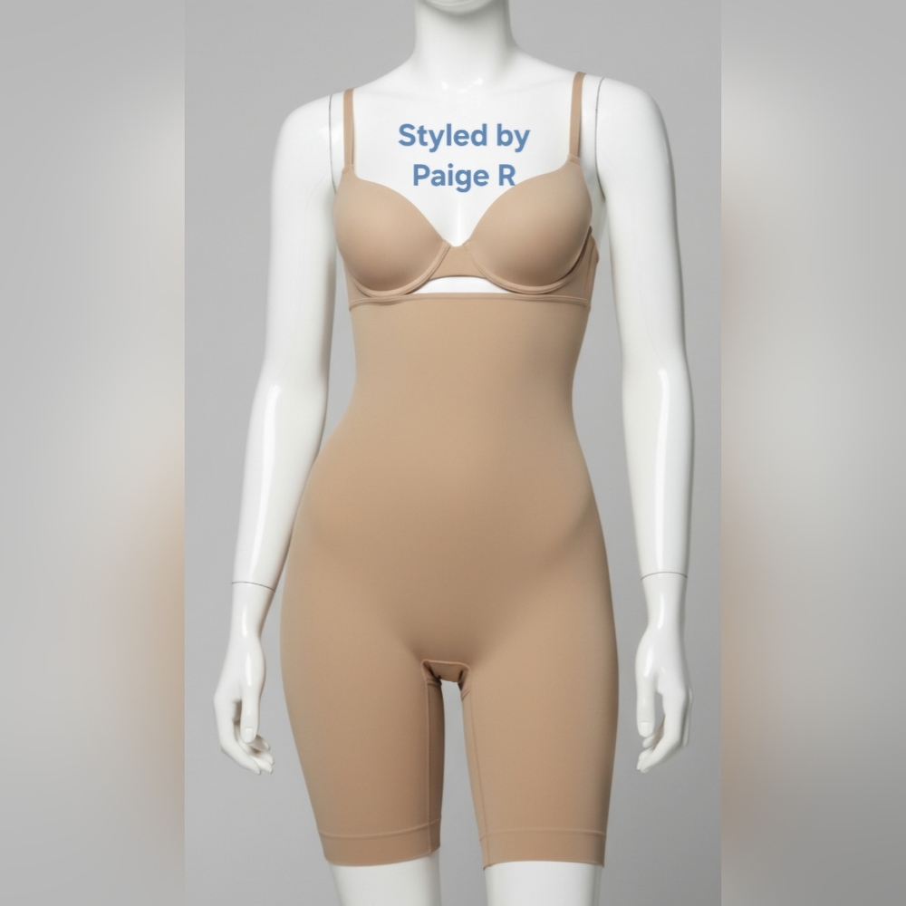💕NEW SKIMS Seamless Sculpt Open Bust Mid Thigh Bodysuit Shaper Nude SIENNA L